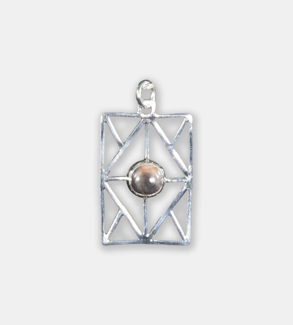 silver and sapphire pendant