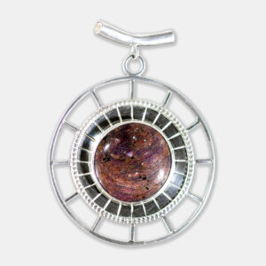 silver and ruby pendant