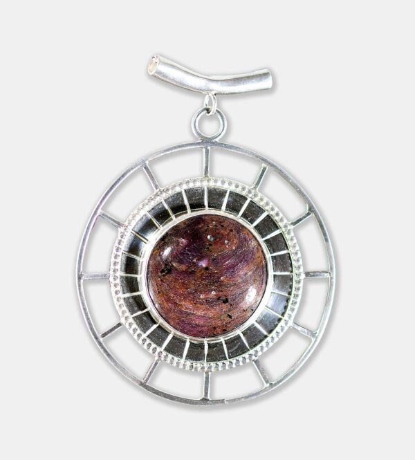 silver and ruby pendant