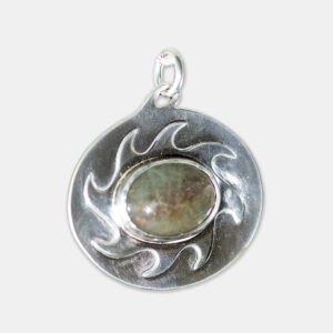 silver and sapphire pendant