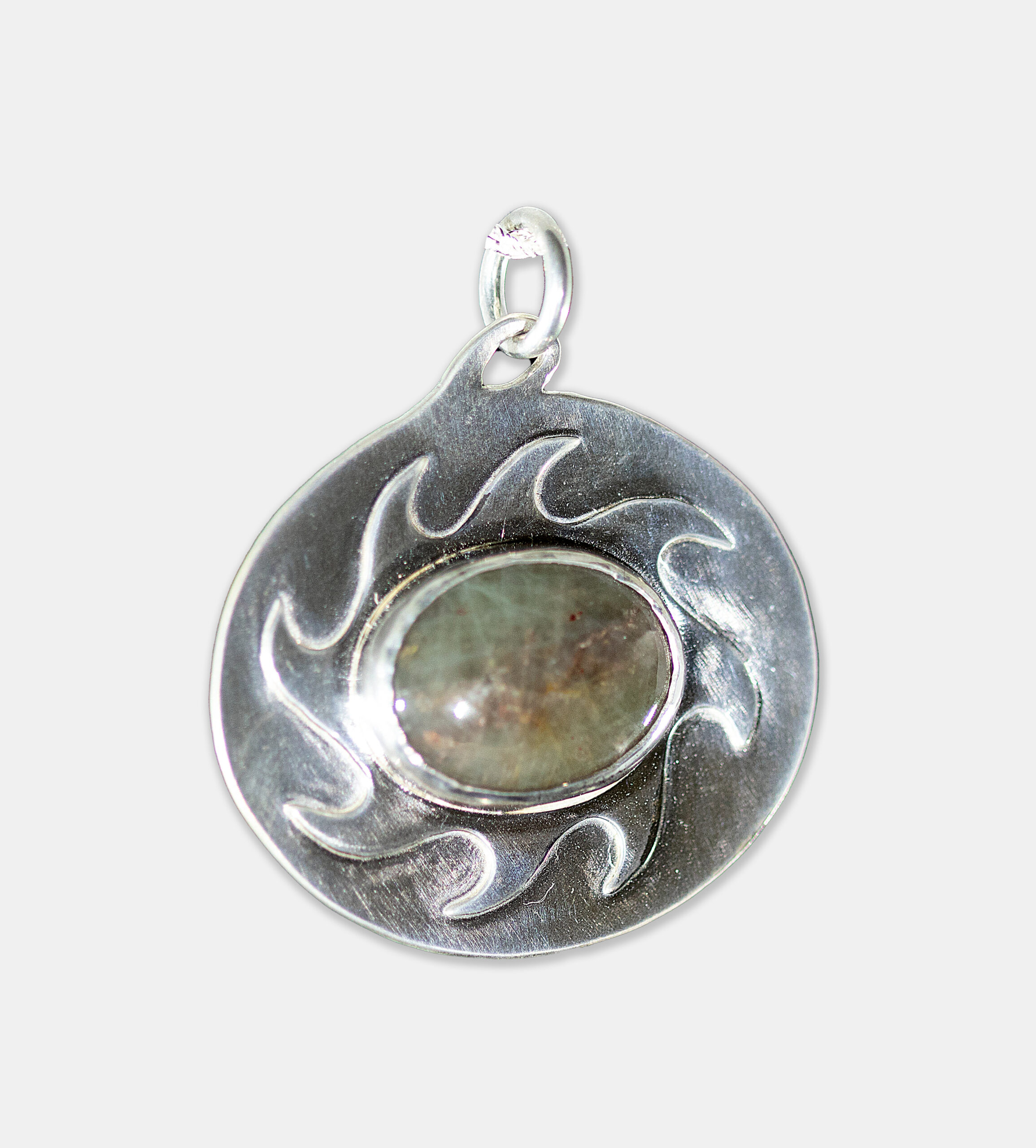 silver and sapphire pendant