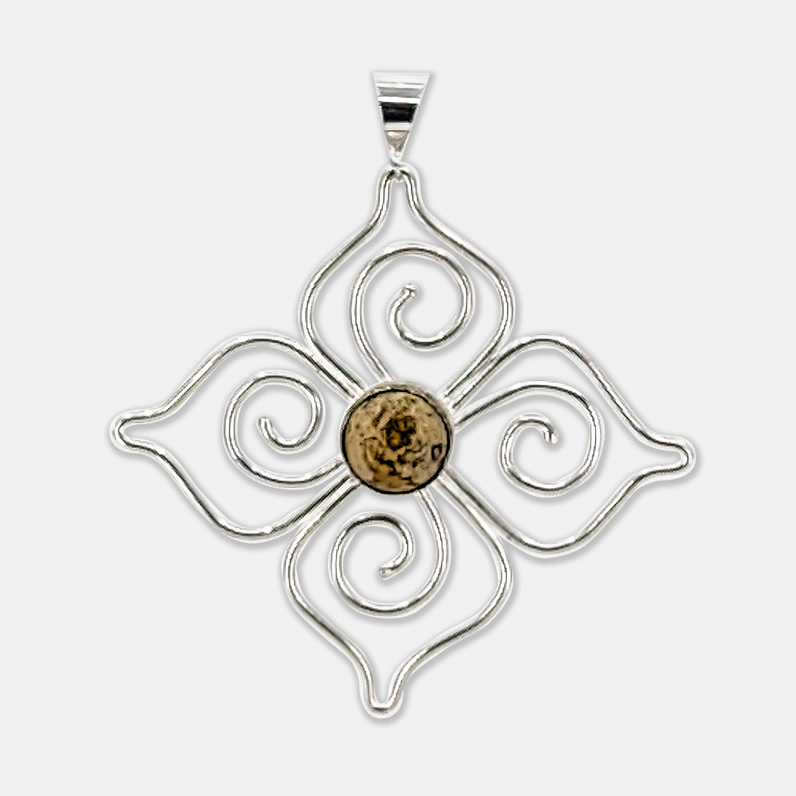 Spiral Flower with Jasper Pendant